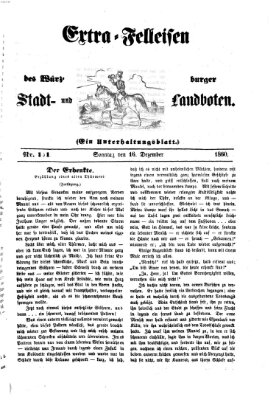 Extra-Felleisen (Würzburger Stadt- und Landbote) Sonntag 16. Dezember 1860