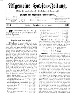 Allgemeine Hopfen-Zeitung Samstag 8. Januar 1870