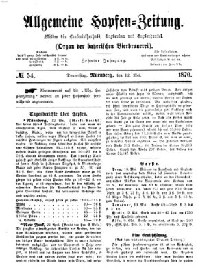 Allgemeine Hopfen-Zeitung Donnerstag 12. Mai 1870