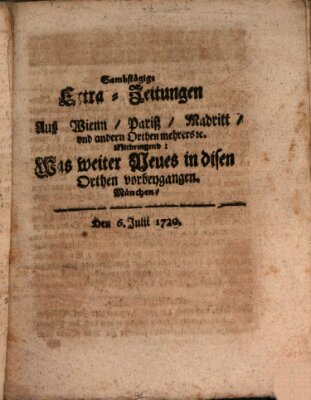 Mercurii Relation, oder wochentliche Ordinari Zeitungen von underschidlichen Orthen (Süddeutsche Presse) Samstag 6. Juli 1720