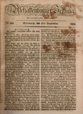 Aschaffenburger Zeitung Mittwoch 18. September 1833