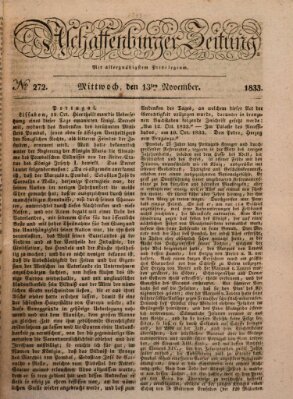Aschaffenburger Zeitung Mittwoch 13. November 1833