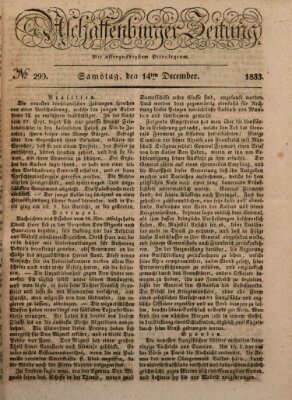 Aschaffenburger Zeitung Samstag 14. Dezember 1833