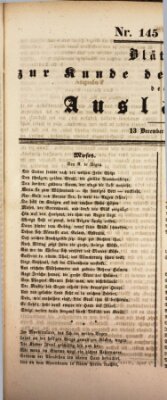 Blätter zur Kunde der Literatur des Auslands (Das Ausland) Sonntag 13. Dezember 1840
