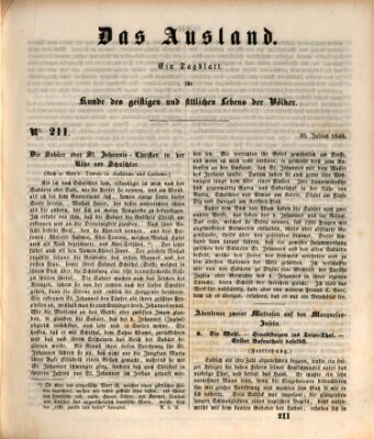 Das Ausland Donnerstag 30. Juli 1846