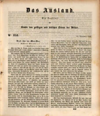 Das Ausland Donnerstag 10. September 1846
