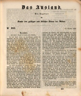 Das Ausland Donnerstag 15. Oktober 1846