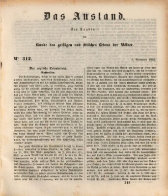 Das Ausland Sonntag 8. November 1846