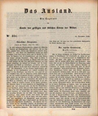 Das Ausland Dienstag 10. November 1846