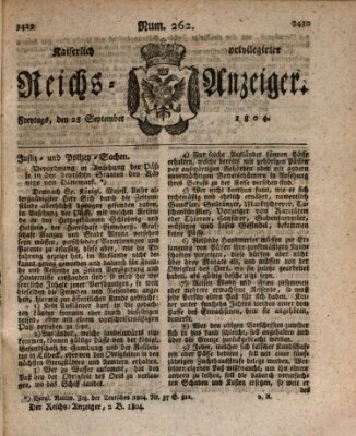 Kaiserlich privilegirter Reichs-Anzeiger (Allgemeiner Anzeiger der Deutschen) Freitag 28. September 1804
