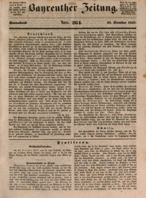 Bayreuther Zeitung Samstag 30. Oktober 1847