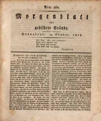 Morgenblatt für gebildete Stände Samstag 29. Oktober 1808