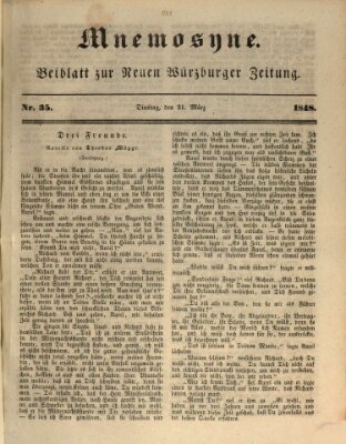 Mnemosyne (Neue Würzburger Zeitung) Dienstag 21. März 1848