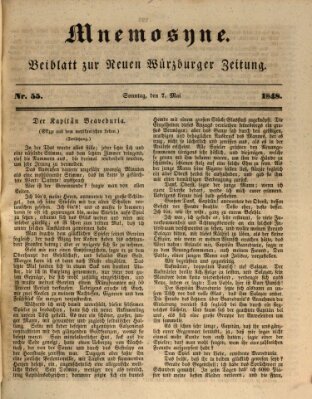 Mnemosyne (Neue Würzburger Zeitung) Sonntag 7. Mai 1848