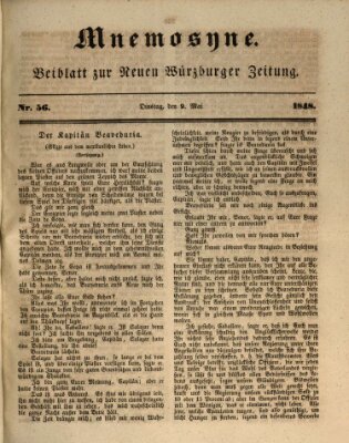 Mnemosyne (Neue Würzburger Zeitung) Dienstag 9. Mai 1848