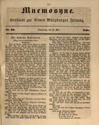 Mnemosyne (Neue Würzburger Zeitung) Donnerstag 18. Mai 1848