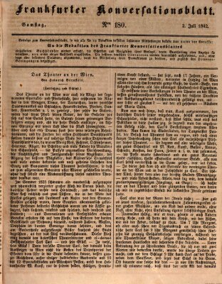 Frankfurter Konversationsblatt (Frankfurter Ober-Post-Amts-Zeitung) Samstag 2. Juli 1842