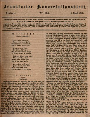 Frankfurter Konversationsblatt (Frankfurter Ober-Post-Amts-Zeitung) Freitag 5. August 1842