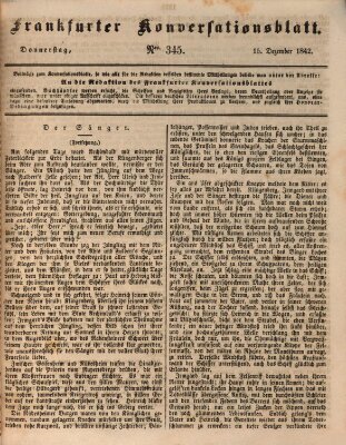 Frankfurter Konversationsblatt (Frankfurter Ober-Post-Amts-Zeitung) Donnerstag 15. Dezember 1842