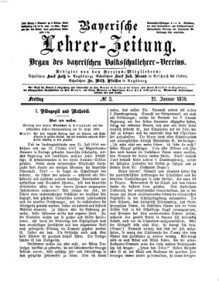 Bayerische Lehrerzeitung Freitag 21. Januar 1870