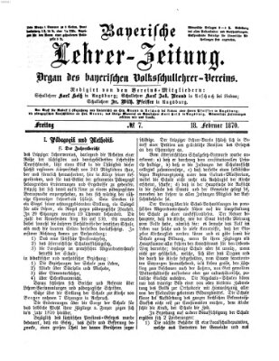 Bayerische Lehrerzeitung Freitag 18. Februar 1870