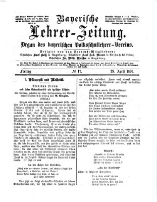 Bayerische Lehrerzeitung Freitag 29. April 1870