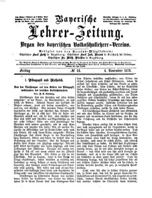 Bayerische Lehrerzeitung Freitag 4. November 1870