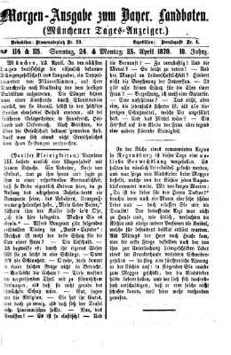 Münchener Tages-Anzeiger Montag 25. April 1870