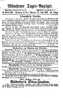 Münchener Tages-Anzeiger Sonntag 17. Juli 1870