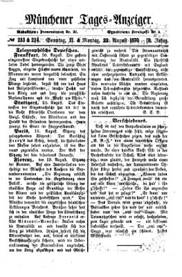 Münchener Tages-Anzeiger Montag 22. August 1870