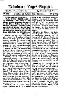 Münchener Tages-Anzeiger Samstag 29. Oktober 1870