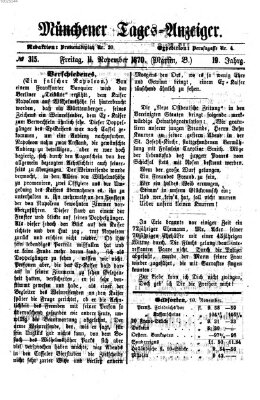 Münchener Tages-Anzeiger Freitag 11. November 1870