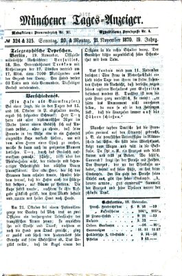 Münchener Tages-Anzeiger Sonntag 20. November 1870