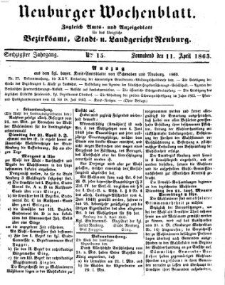 Neuburger Wochenblatt Samstag 11. April 1863