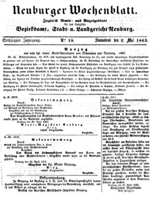 Neuburger Wochenblatt Samstag 2. Mai 1863