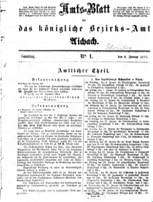 Amtsblatt für das Bezirksamt und Amtsgericht Aichach