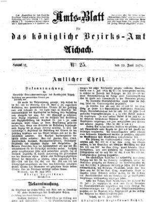 Amtsblatt für das Bezirksamt und Amtsgericht Aichach
