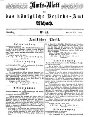 Amtsblatt für das Bezirksamt und Amtsgericht Aichach Sonntag 30. Oktober 1870