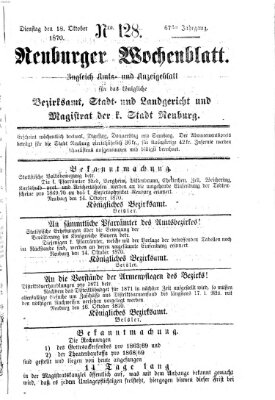 Neuburger Wochenblatt Dienstag 18. Oktober 1870
