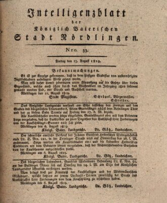 Intelligenzblatt der Königlich Bayerischen Stadt Nördlingen