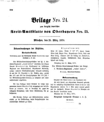 Königlich-bayerisches Kreis-Amtsblatt von Oberbayern (Münchner Intelligenzblatt) Freitag 25. März 1870