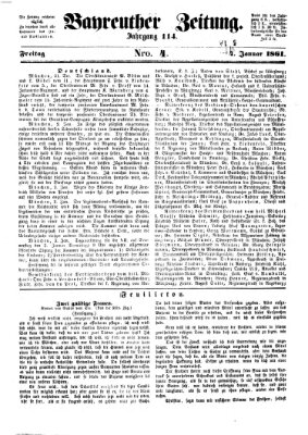 Bayreuther Zeitung Freitag 4. Januar 1861