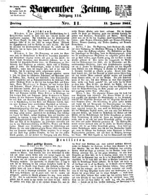 Bayreuther Zeitung Freitag 11. Januar 1861