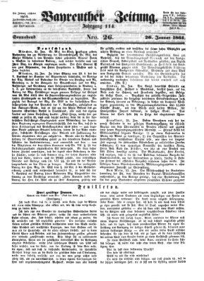 Bayreuther Zeitung Samstag 26. Januar 1861