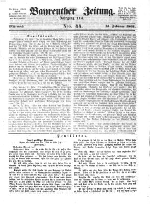 Bayreuther Zeitung Mittwoch 13. Februar 1861