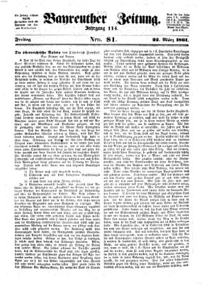 Bayreuther Zeitung Freitag 22. März 1861
