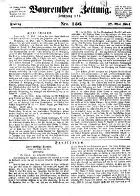 Bayreuther Zeitung Freitag 17. Mai 1861