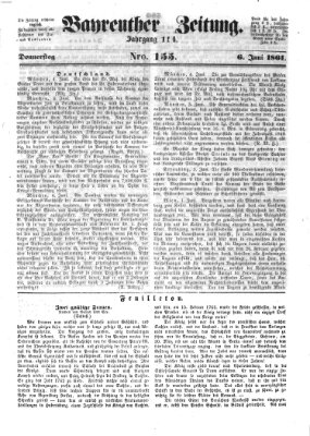 Bayreuther Zeitung Donnerstag 6. Juni 1861