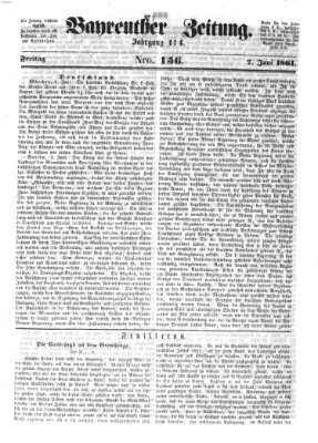 Bayreuther Zeitung Freitag 7. Juni 1861