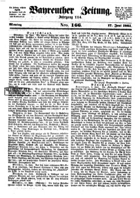 Bayreuther Zeitung Montag 17. Juni 1861